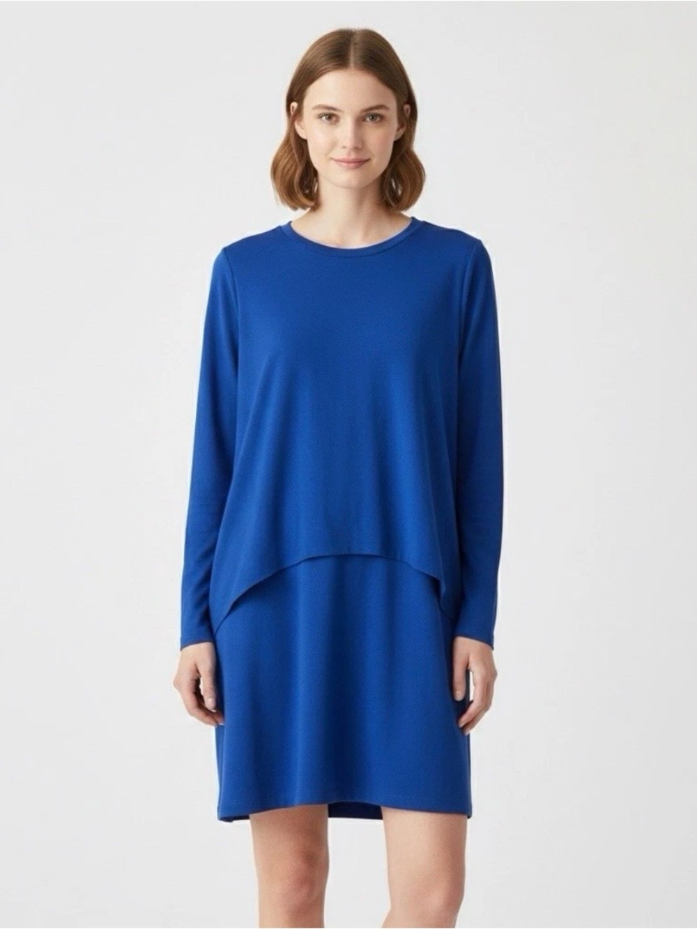 COS Royal Blue Long-Sleeve Layered Shift Dress